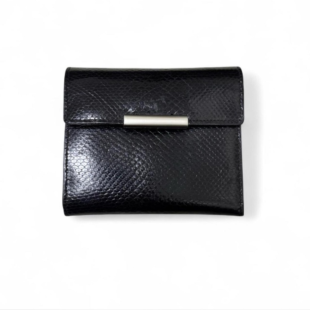 Vtg Genuine Snakeskin‎ Black Wallet